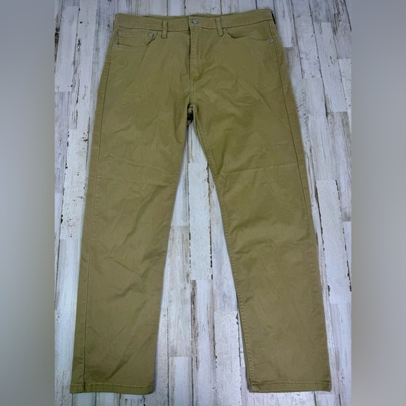 Levis 502 Pants Jeans Men 38x31 Denim Stretch Tan Straight - Picture 2 of 10